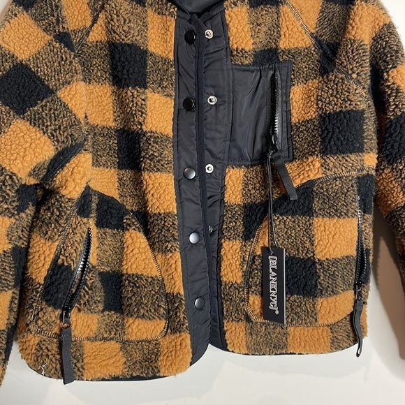 Blank NYC | Checkered Fleece Jacket Insulated Size XS NWT - Picture 3 of 7